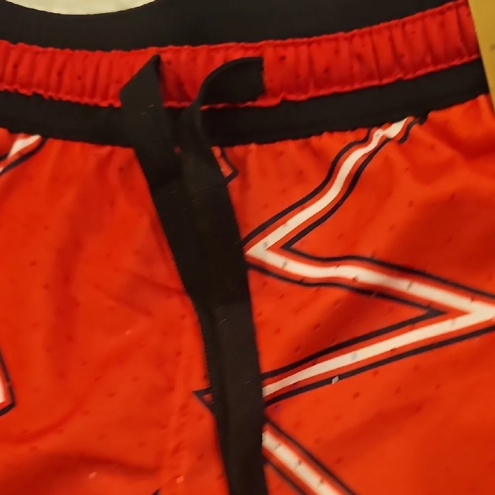 Red and Black Men's Athletic Shorts - Picture 6 of 9